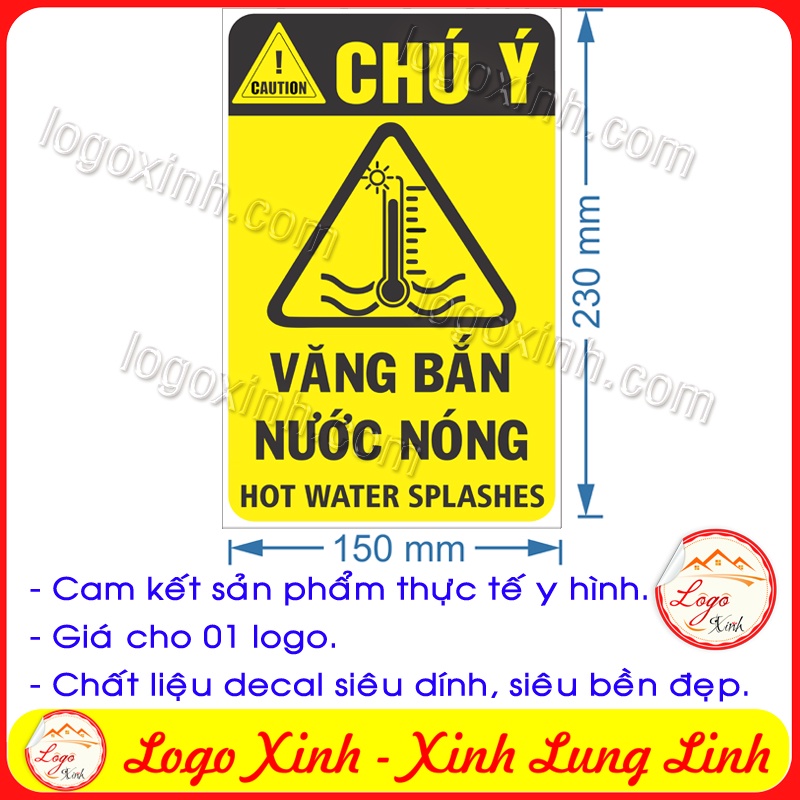 LOGO TEM STICKER BIỂN CẢNH BÁO CẨN THẬN NƯỚC NÓNG HOT WATER - BIỂN CẢNH ...