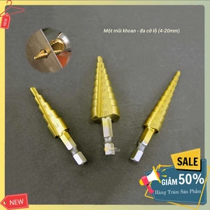 Mũi khoan tháp mũi phủ titan cỡ 4-12/20/32mm tiện dụng
