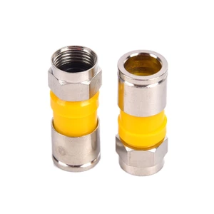 Jettingbuy 10 Cái Loại RG6 F Nén 2.8 Cm Đầu Nối Cắm Bít Đóng Tách Không Thấm Nước Loại F