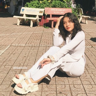 [Có sẵn size nam nữ] BUCKLE SANDALS - GIÀY SANDALS Phối Khoá Đế 6cm nhẹ như mây Kawaii Viet Nam