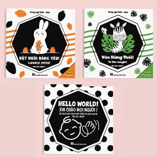 Sách - Combo 3 cuốn Ehon Kích thích thị giác (Song ngữ) cho trẻ Sơ sinh