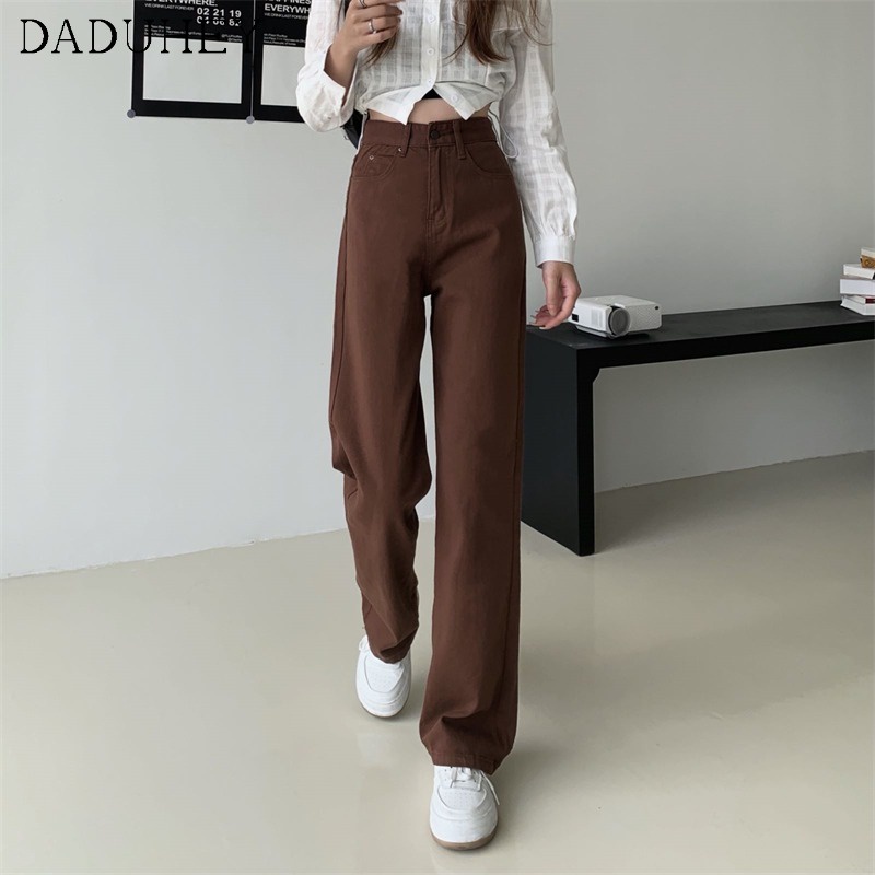 Ảnh Daduhey Quần jean ống rộng lưng cao thiết kế mới thời trang theo phong cách Hàn Quốc 3