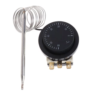 Yoo Bền 250V 380V 16A 0-60°C Công tắc điều khiển nhiệt độ Công tắc điều khiển Cảm biến điều chỉnh nhiệt mao mạch