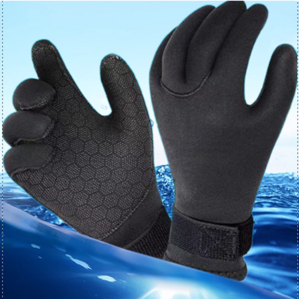 Găng tay lặn cao su tổng hợp 1,5mm Bảo vệ chống trượt Giữ ấm Găng tay để câu cá Kayaking