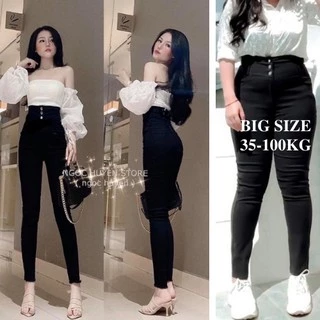 BIG SIZE 35 -95kg| Sale Quần Skinny Co giãn 4 chiều CẠP SIÊU CAO 3 khuy, Chất đẹp loại 1, quần jean giấy 3 khuy