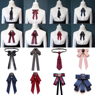 Nơ Cài Cổ Áo Kẻ Sọc Thắt Nơ Phối Ngọc Trai Có Thể Điều Chỉnh 44 Kiểu Phong Cách Vintage Thanh Lịch