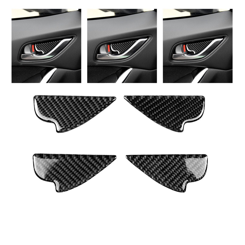 Ốp trang trí cửa tay nắm cửa bằng sợi Carbon cho Mazda 2 3 6 Demio CX-3 CX-5 CX-7 CX-9 MX5 2017 2018 2019