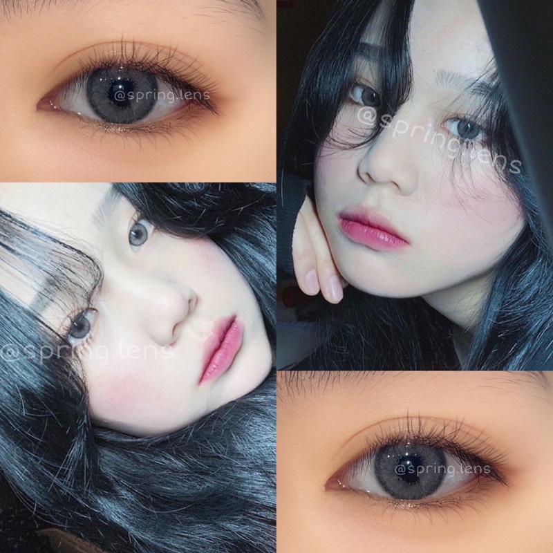 Kính áp tròng OLI GRAY (Olivia) xám viền style Hàn 1 tháng | Spring Lens