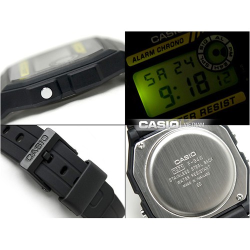Ảnh Đồng Hồ Casio Nam Dây Cao Su STANDARD F-94WA-9DG Chính Hãng 4