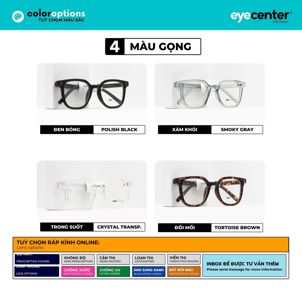 Ảnh Gọng kính cận nam nữ K31S chính hãng EYECENTER nhựa siêu nhẹ nhập khẩu by Eye Center Vietnam 1