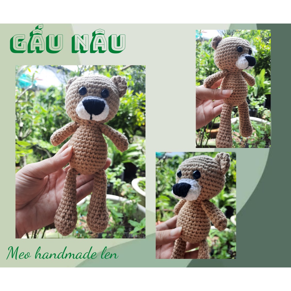 Gấu teddy len - Handmade len - Amigurumi (có chuông)