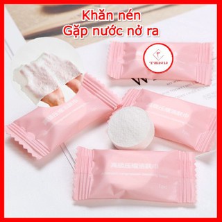 Khăn mặt dạng nén dùng một lần - Khăn giấy nén dạng viên kẹo tiện lợi khi đi du lịch, đi chơi, đi làm, đi học ( 10viên)