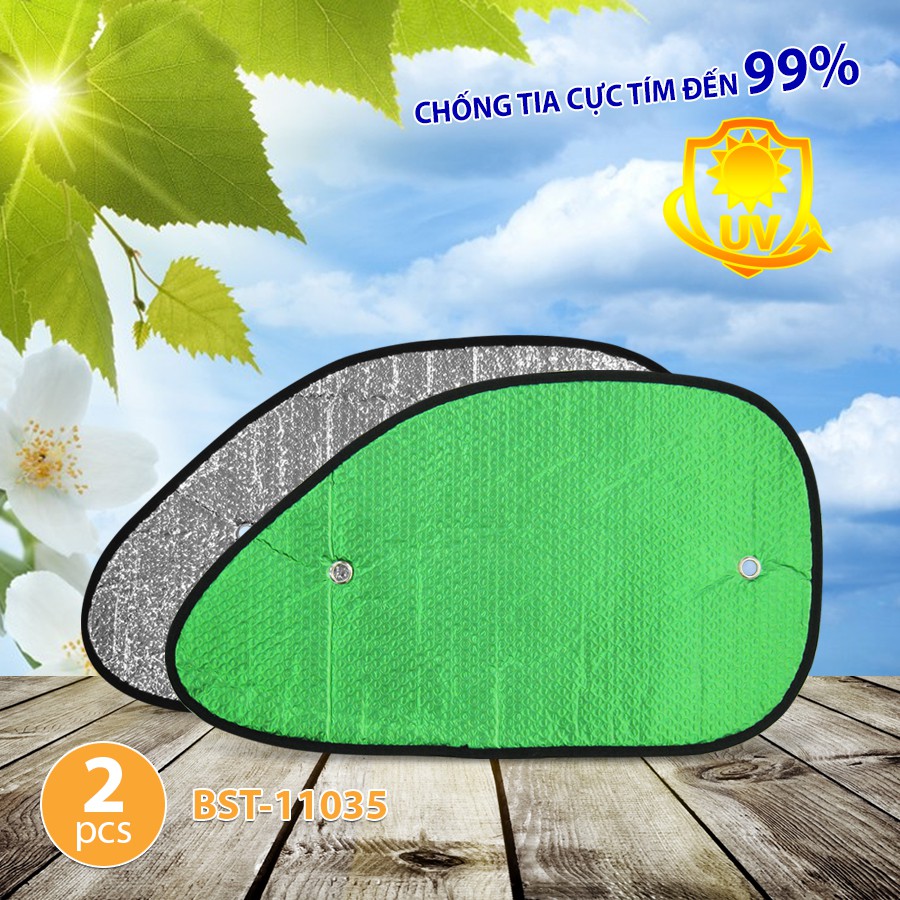 Combo 2 Tấm Che Nắng Ô Tô Kính Hông Xốp Loại Dày CIND NB BST-11035 (38x65 cm)
