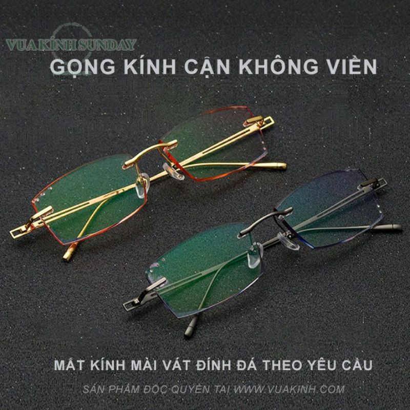 Kính cận không viền và tròng màu 1.61 mr8