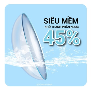 Kính áp tròng VIVIMOON LENS trong suốt cận 3 tháng Vivimedi Oxy Plus cho mắt thở