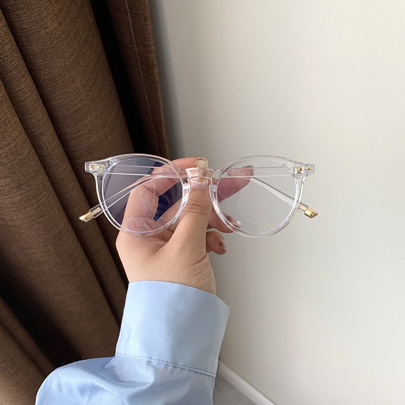 Kính cận gọng tròn phong cách Hàn Quốc thời trang nam nữ mắt kính không độ chống tia UV đẹp HANASO 065