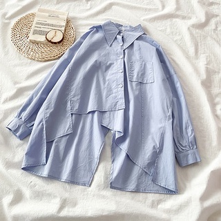 Áo Sơ Mi Nữ Tay Dài Dáng Rộng Phong Cách Hàn Quốc baju baju wanita Lenan panjang