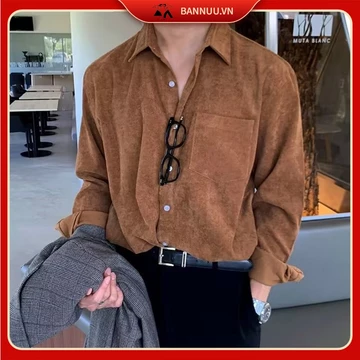 Áo Sơ Mi Nam Tay Dài áo sơ mi nữ Thời Trang sơ mi nữ form rộng Trẻ Trung áo sơ mi unisex phong cách Hàn Quốc áo sơ mi nhung tăm nam bông áo sơ mi nam màu đặc sơ mi nữ form rộng
