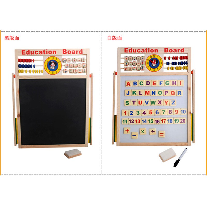 Đồ chơi bảng chữ số bằng gỗ 2 mặt có gắn nam châm cho bé đồ chơi an toàn