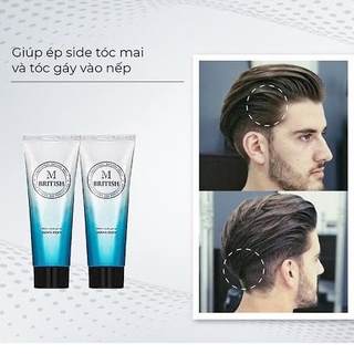 Kem ép side tóc chuyên nghiệp cho Nam BRITISH M Men's Style Down Perm 200g