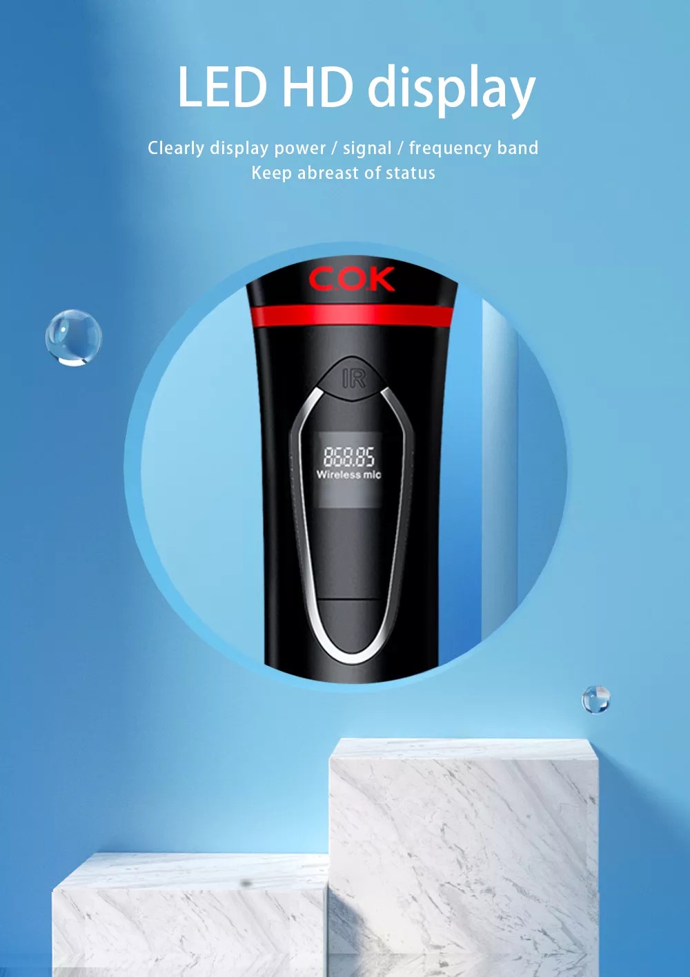 COK 1100 Multi-function Wireless Karaoke Microphones description image 2