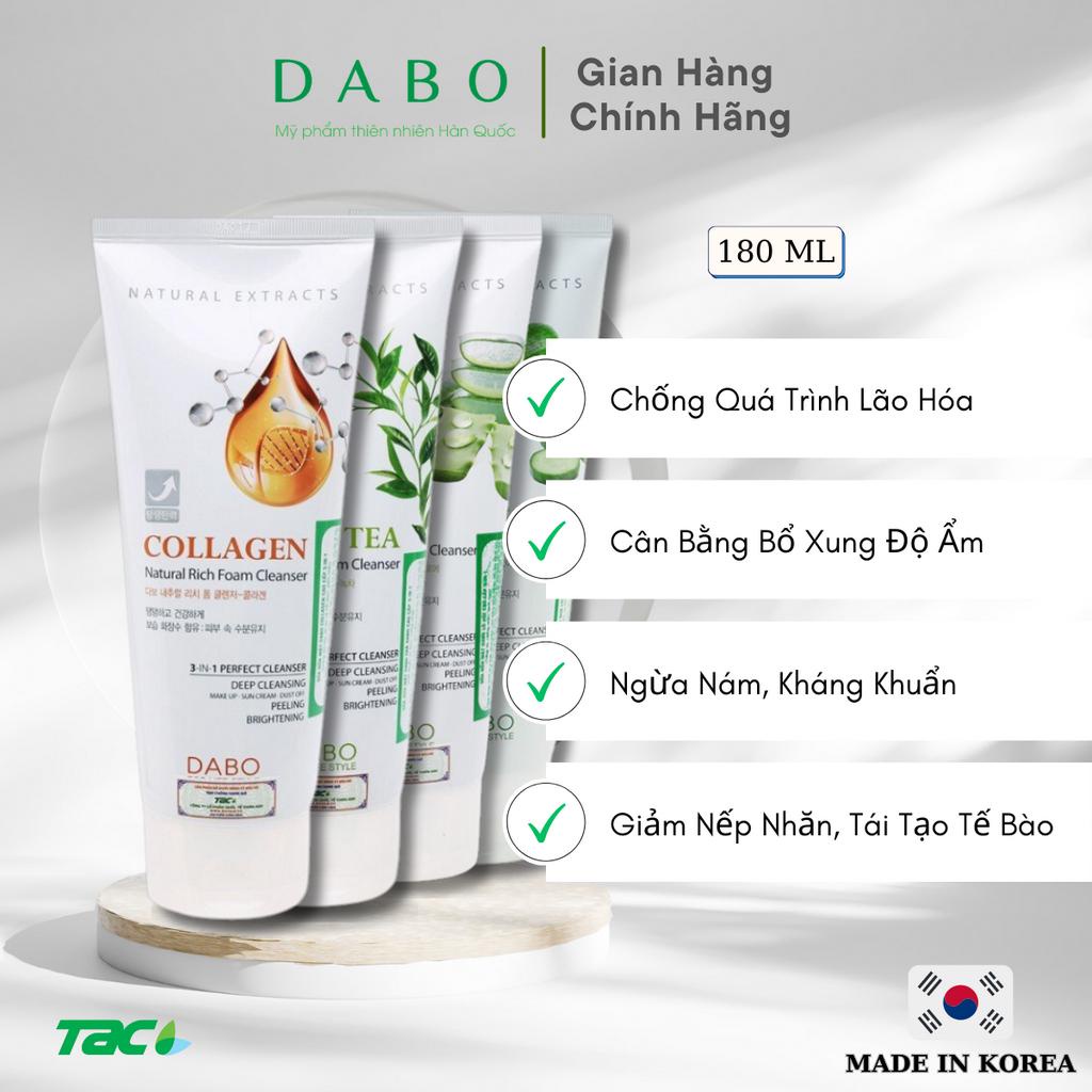 Sữa rửa mặt cao cấp DABO 3-IN-1 Tinh chất Dưa leo/ Trà xanh/ Lô hội/ Collagen 180ml THIÊN ANH BEAUTY
