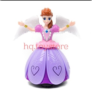 Đồ chơi lồng đèn trung thu bé gái công chúa elsa và anna có cặp cánh thiên thần váy xoè