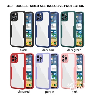Ốp Điện Thoại Acrylic Cứng Chống Sốc Bảo Vệ 360 Độ Cho iPhone 11 Pro Max Mini XS Max X 8 7 Plus SE 2022 2020