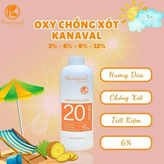 Oxy Trợ Nhuộm KANAVAL Hương Dứa Thơm Mát Không Xót Da Đầu 3%, 6%, 9%, 12% Chai 1000ml