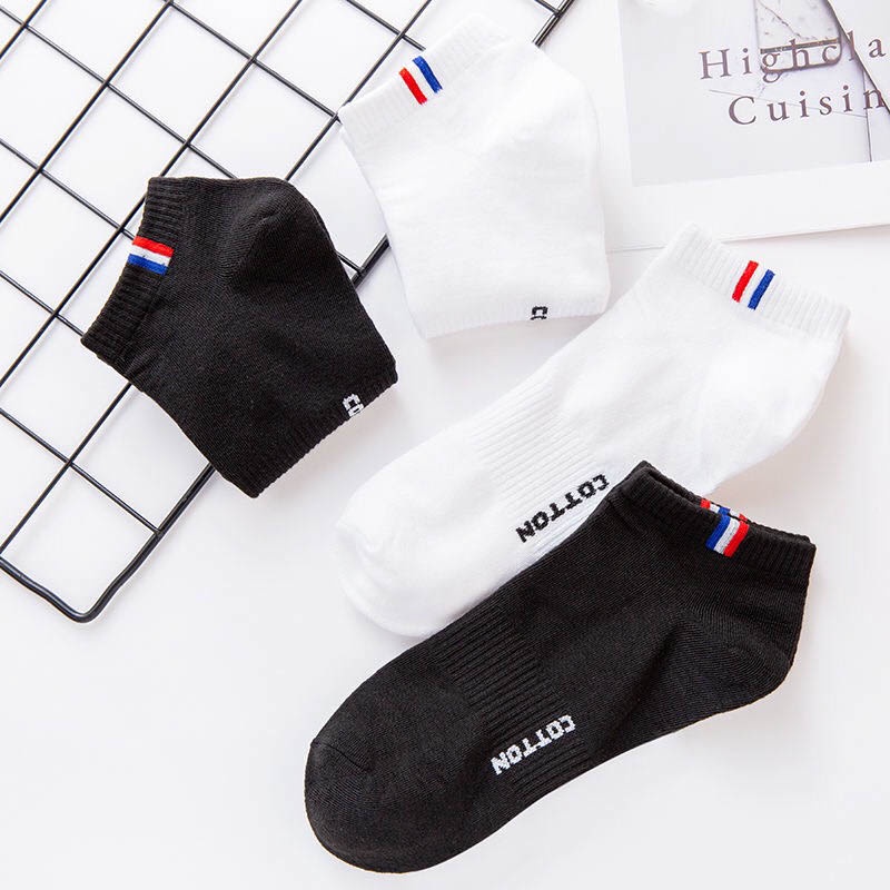 Tất cổ ngắn nam nữ phong cách Vintage đơn giản, vớ cổ ngắn chất liệu Cotton co giãn chống hôi chân - Ekiu Shop