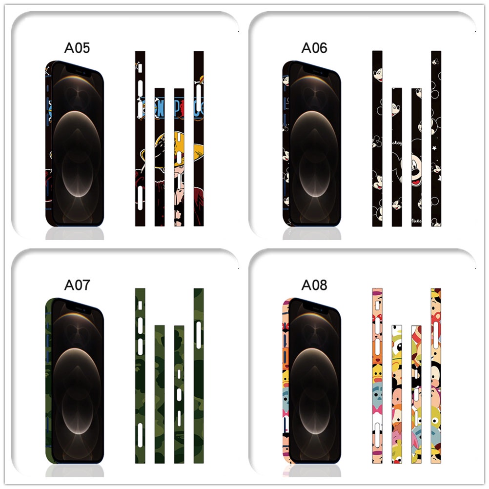 Khung Decal Da Cho iPhone16 / 16Pro / 16ProMax Bên Phim Bảo Vệ Trong Suốt Aurora Siêu Mỏng Matte Miếng Dán Cho iPhone 16 Pro Max Khung Bảo Vệ Biên Giới