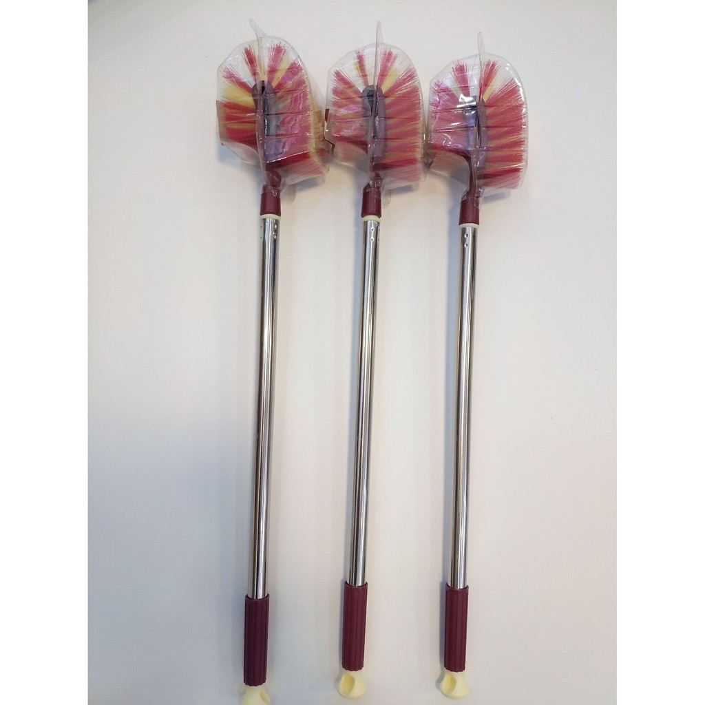 Cây cọ vệ sinh bồn cầu cọ toilet 2 đầu cán inox thiết kế nhỏ gọn lông chổi mềm làm sạch sẽ bụi bẩn [GIÁ SỈ]