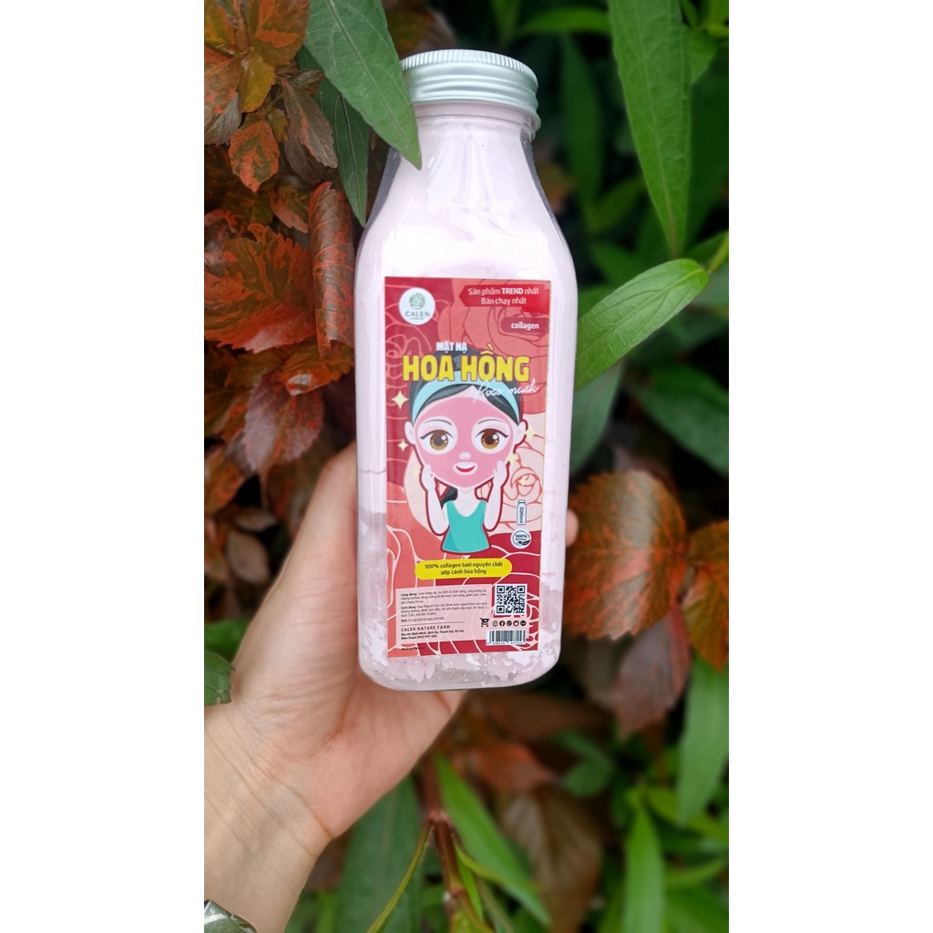 Mặt nạ dẻo collagen Hoa Hồng Calen dưỡng da trắng hồng,làm giảm quá trình lão hóa và mềm mịn da hũ 200gr