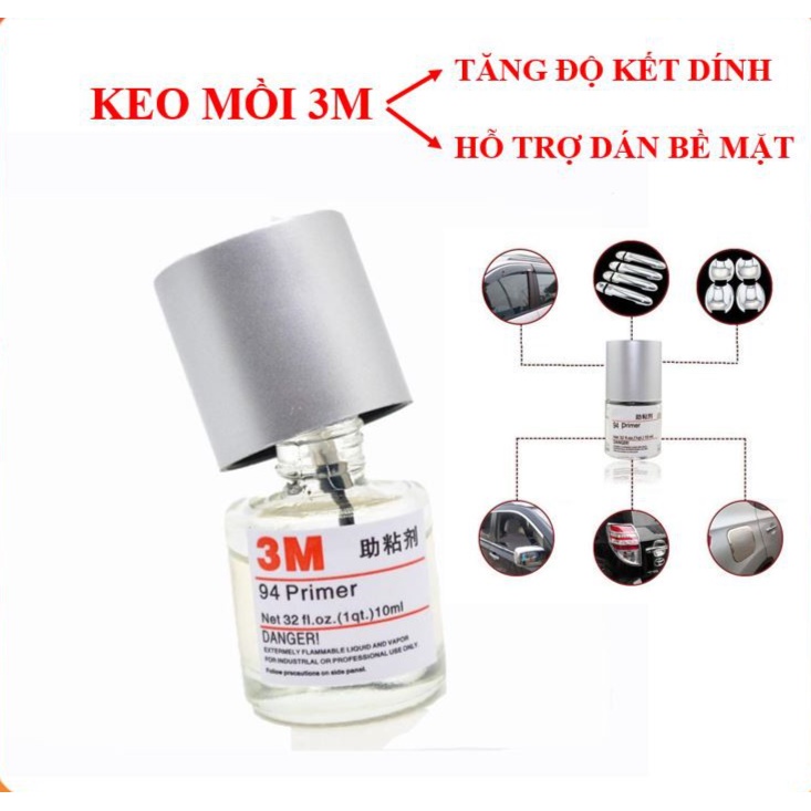 Keo trợ dính 3M Primer 94,tăng cường độ kết dính cho băng dính 2 mặt, hỗ trợ dán phụ kiện xe, loại 10ml