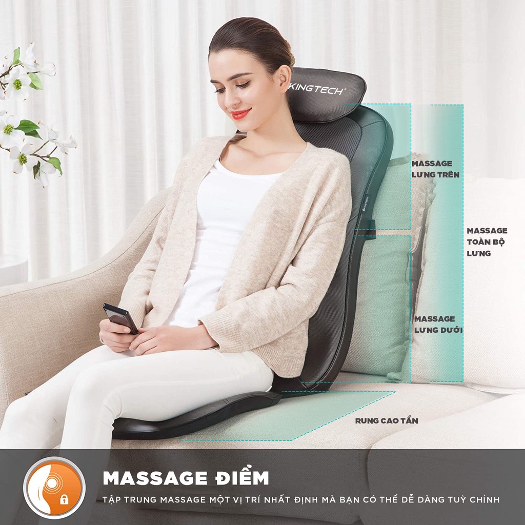 Mô tả Đệm Massage KINGTECH KC-500S - Mát Xa Lưng 3D Chuyên Sâu Dùng Trên Ghế, Kết Hợp Tính Năng Nhiệt Hồng Ngoại - Chính Hãng - 10