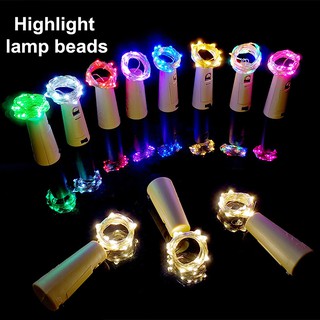 Vòng Hoa Pin Chai Rượu Có Nút Chặn 2M 20 LED Dây Đồng Nhiều Màu Sắc Cổ Tích Đèn Cho Tiệc Cưới Quà Tặng Giáng Sinh Trang Trí