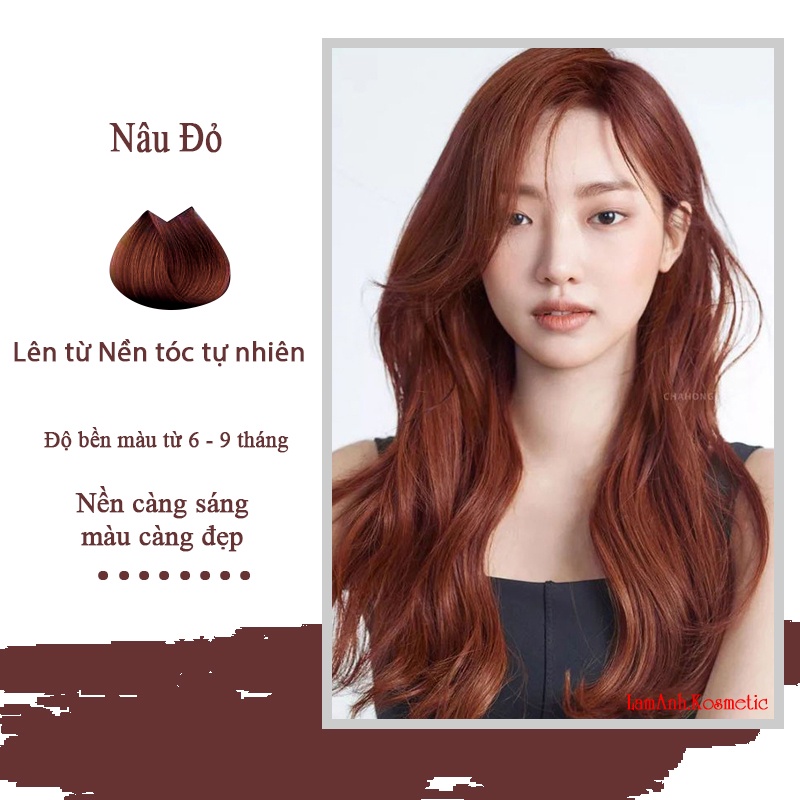 Thuốc nhuộm tóc màu NÂU ĐỎ 100ML màu nhuộm lên chuẩn tone