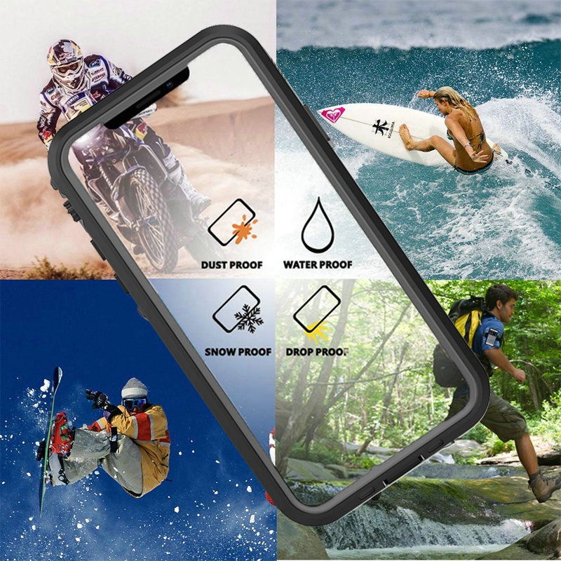 Ốp lưng chống nước IP68 tương thích với iPhone 13 Pro Max Ốp lưng tương thích cho iPhone 17 Air 16 15 12 11 X Xs Xr 7 8 plus 14 Pro Vỏ chống nước có khóa 360 Protect 13 Mini SE3