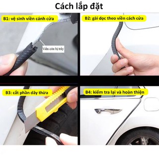 Nẹp Viền Cửa Chữ U Lõi Thép - Chống Va Đập Cánh Cửa Ô Tô – Cuộn 5M