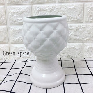 Ly cắm hoa trồng cây Bình hoa Lọ hoa gốm sứ dáng tròn có chân dễ tạo kiểu căm hoa đẹp
