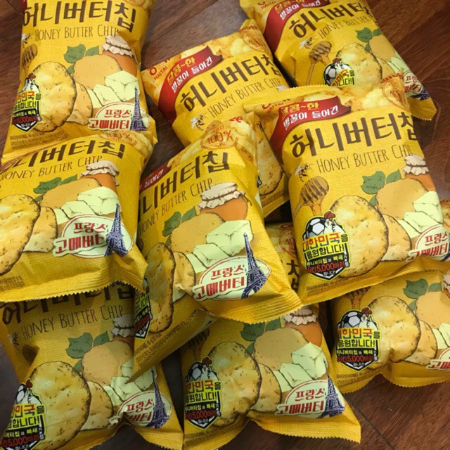 COMBO 4 GÓI SNACK KHOAI TÂY MẬT ÔNG HONEY BUTTER CHIP HÀN QUỐC ( tặng