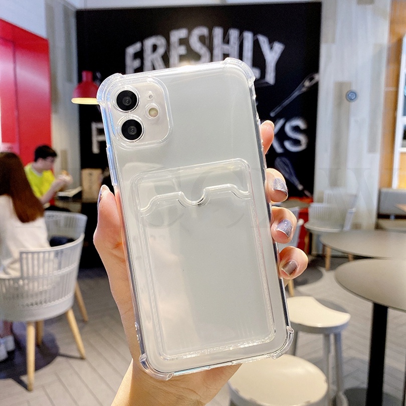 Ốp Điện Thoại Mềm Trong Suốt Có Ngăn Đựng Thẻ Cho Huawei Mate 40 30 P50 P40 P30 Pro Nova 6 5 7 8 Pro