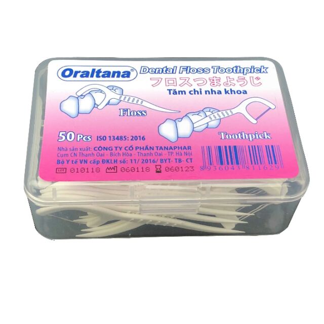 Tăm nha khoa oraltana hộp nhựa 50 cái, Vệ sinh Răng Miệng Sạch Sẽ, Răng Chắc Khỏe, An Toàn, Tiện Lợi