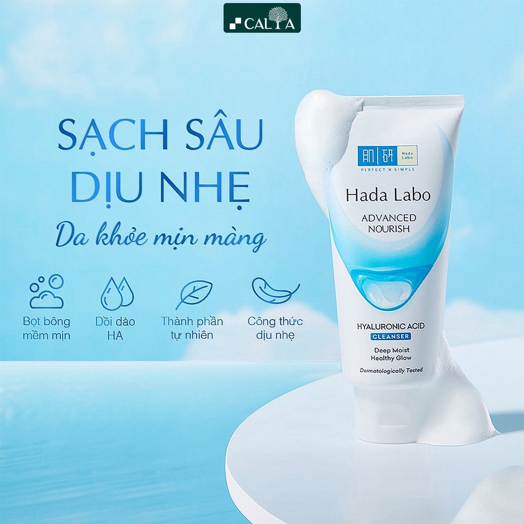 Ảnh Sữa Rửa Mặt Hada Labo Màu Trắng, Dưỡng Ẩm, Mịn Da - HadaLabo Advanced Nourish Hyaluron Cleanser 80g 3
