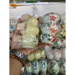 Cóng chim chào mào - choè chất liệu gốm sứ và hoạ tiết siêu đẹp nỗi bật tại lồng chim đôla
