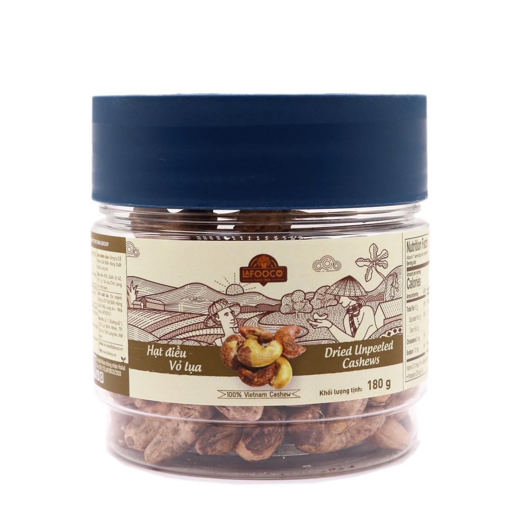 Hạt Điều Vỏ Lụa 180g LAFOOCO Dried Unpeel Cashew Nuts [HSD: 12/2026]