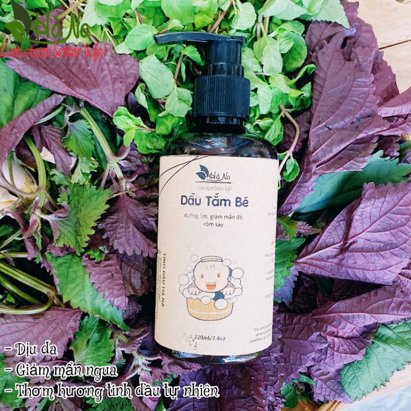 dầu tắm bé - tinh dầu hà na - dịu mềm da