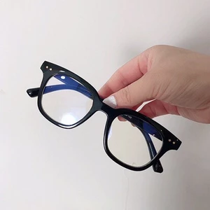 Kính mắt râm mát nữ nam gọng kính chữ V mắt kính không độ phong cách Ulzzang thay được tròng cận ABICA 050