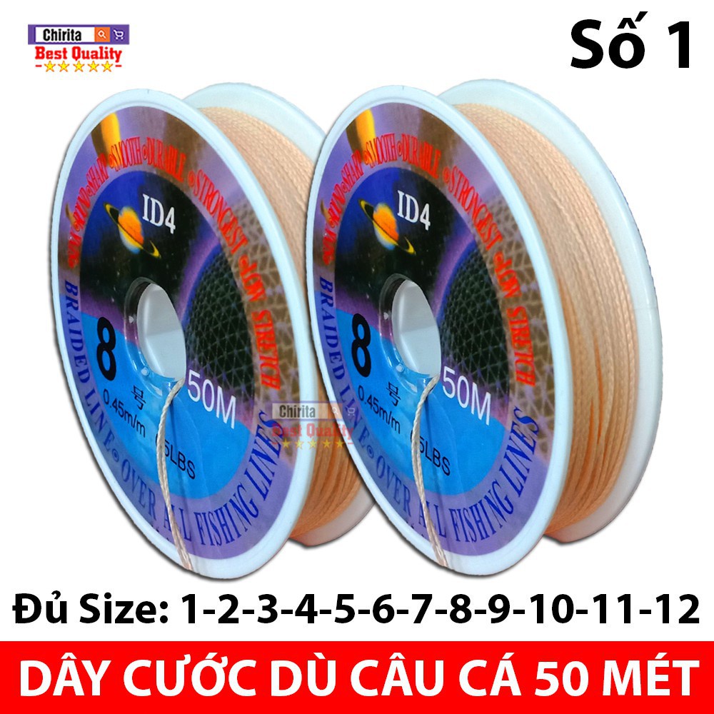 Dây Dù Câu Cá ID4 Dài 50 Mét - Đủ SIZE (buộc lăng xê) vip 679jasdja