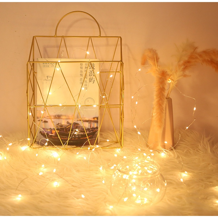 Dây đèn led đom đóm fairy light có chế độ nháy 2m/3m trang trí decor - Kem Shop K19